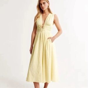 Abercrombie Butter Yellow Midi Dress